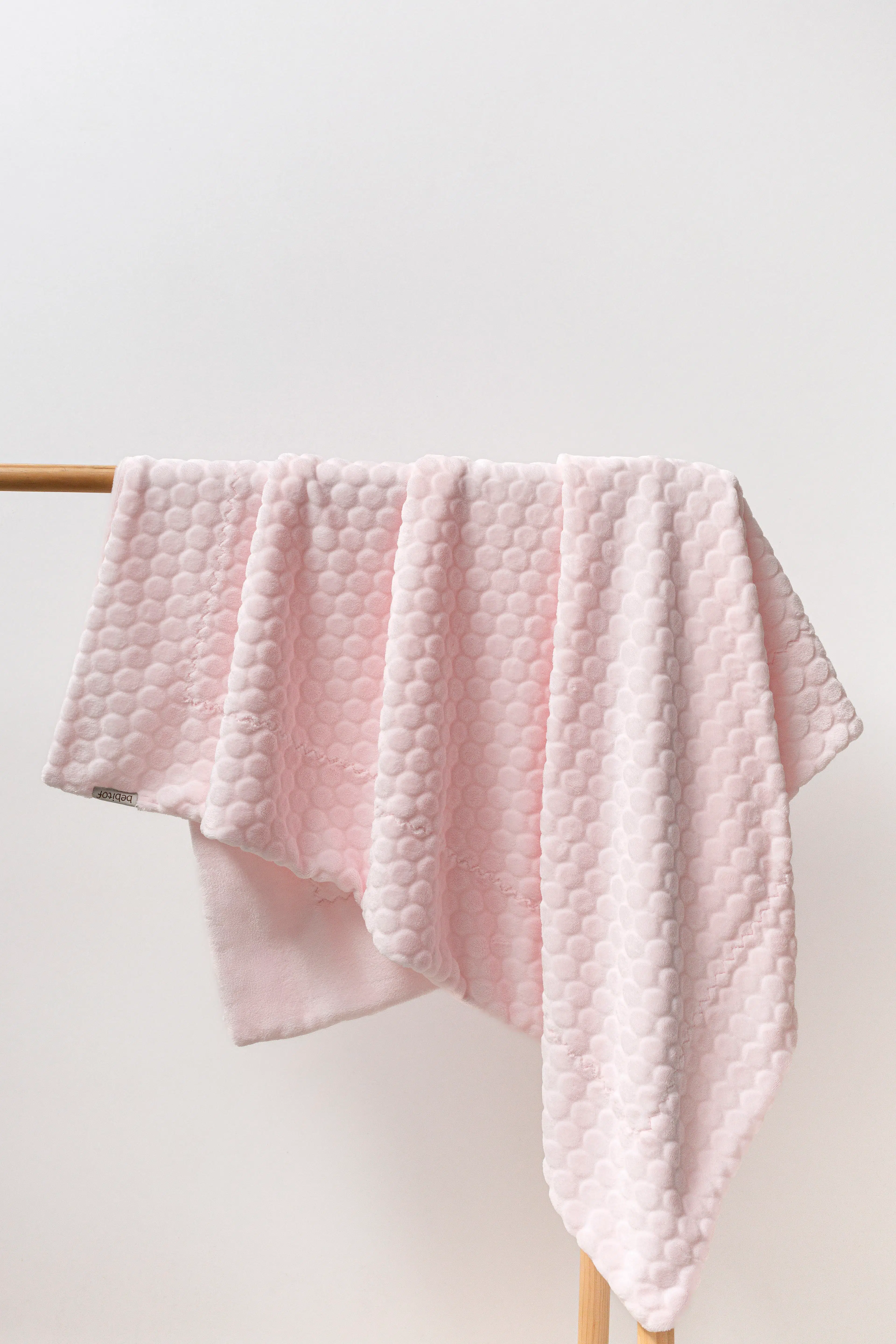 Kabartma Desenli Çift Kat 90x110 cm. Wellsoft Bebek Battaniyesi - Pembe