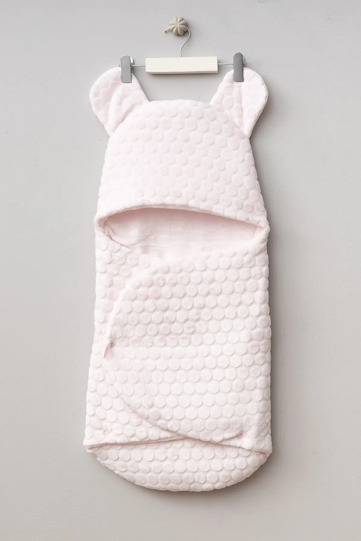 Kabartma Desenli Elyaf Dolgulu 0-12 Ay Kundak - Pembe