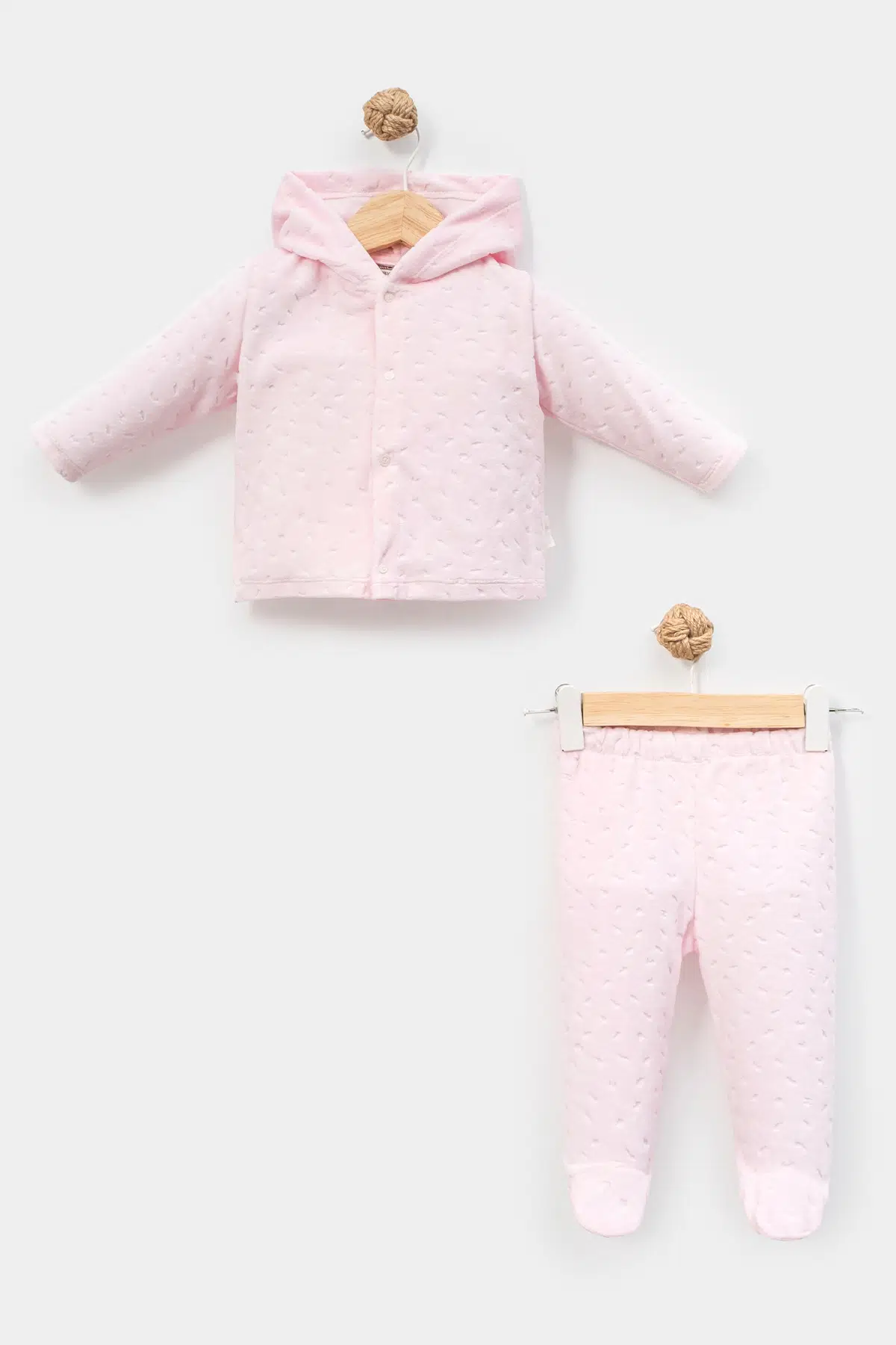 Yaprak Desenli 2 Parça Takım - Pembe